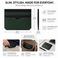 Porte-cartes fin en cuir Saffiano de qualité supérieure avec poche à accès rapide et design multi-fentes pour les voyages d'affaires et le transport quotidien