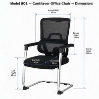 Chaise de conférence en maille Design Forward avec support lombaire trapézoïdal et base chromée pour salle de réunion et de formation