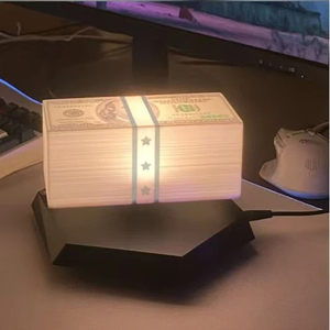 3D Magnetic Levitating <strong>Moon</strong> Modern Touch Money <strong>Lamp</strong> Dollar Bill LED Night Light Rotating Base Bedroom Office Desk Decor Plug-In - Product Image 1