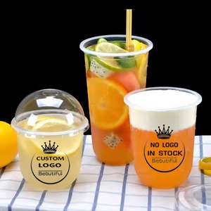 Vaso Desechable de Plástico PP en Forma de U de 500ml/700ml con Tapa para Té con Leche y Té de Burbujas - Product Image 1