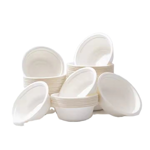 Assiettes jetables compostables en bagasse de canne à sucre pour mariage, fête d'anniversaire, vaisselle écologique personnalisée - Product Image 2