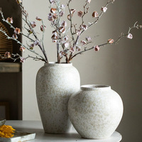 Vase à fleurs décoratif en céramique minimaliste moderne fait main de Jingdezhen pour la maison, le salon, le bureau ou l'entrée