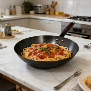 Premium Quality Iron Round Bottom Wok Multi Size Available <strong>Non</strong> <strong>Stick</strong> Uncoated Even Heat Distribution Cookware - Product Image 1