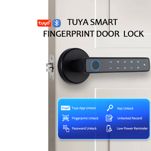 Serrure de porte biométrique à empreintes digitales <span class=keywords><strong>WAFU</strong></span> WF-F8 en alliage d'aluminium, application intelligente Tuya, BLE, Type-C, alimentation d'urgence, noir, 50 empreintes digitales, 100 - Product Image 2
