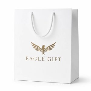 Sacs en papier kraft en gros avec poignée, logo personnalisé, écologiques, portables, sacs en papier blancs pour cadeaux et shopping - Product Image 1