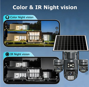 Eseecloud 6MP 3画面ソーラーパネル式ワイヤレス防犯カメラ 3レンズ 4G屋外セキュリティソーラー<span class=keywords><strong>CCTV</strong></span>カメラ - Product Image 6