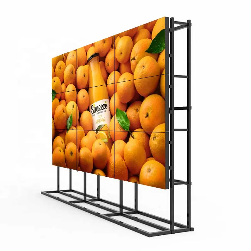 4k Big Advertising Screen Indoor Floor Standing 3x3 Ultra Narrow Bezel 46 49 55 Inch LCD Video Wall Splicing LCD Screen