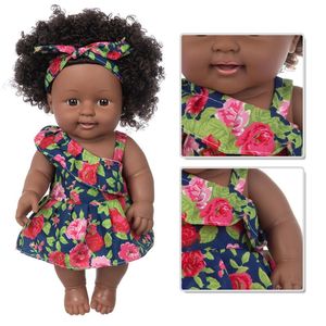 Black Dolls Baby 30 Cm Tall Real Life Look Vinyl Girl Doll Black Skin Dolls Con Afro Hair - Product Image 6