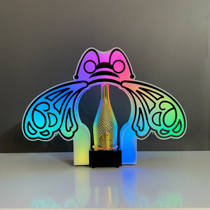 ชั้นวางไวน์รูปทรงผึ้งพร้อมไฟ LED สีรุ้งอะคริลิกสำหรับจัดแสดงงานปาร์ตี้ เหมาะสำหรับแชมเปญ ไวน์แดง วอดก้า - Product Image 1