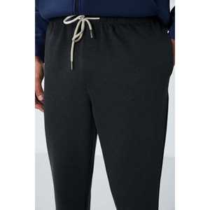 Pantalon de survêtement pour homme gris foncé texturé, coupe standard, taille élastique, respirant, décontracté - Product Image 3