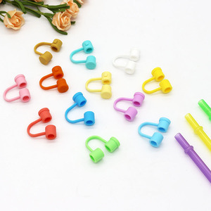 Capuchon de paille fantôme mignon compatible avec gobelet 30 40 oz 4PCS Silicone réutilisable paille à boire Topper comprenant <span class=keywords><strong>2</strong></span> styles - Product Image 1