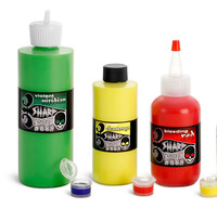 MAYSURE 150ml 200ml 250ml Bouteille à presser ronde vide en plastique LDPE Boston sans BPA avec bouchon à pointe Yorker rouge