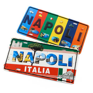 Fabrication sur mesure de plaques d'immatriculation de voiture en aluminium Art Déco, souvenirs touristiques de Naples, <span class=keywords><strong>aimant</strong></span> de réfrigérateur magnétique puissant - Product Image 4