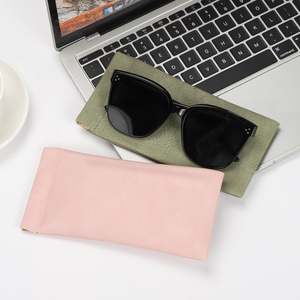 Wholesale Custom Logo OEM/ODM PU Leather Semi-Hard Printed <b>Glasses</b> Pouch Self-sealing Eyewear Storage Bag - Product Image 4