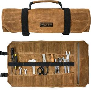 Muestra gratuita: Bolsa enrollable de lona al por mayor para herramientas, bolsa de coche con bolsillos pequeños, organizador multiusos para herramientas de reparación. - Product Image 4