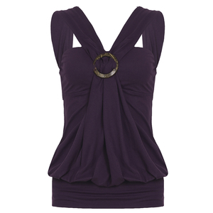 Top corto halter Y2K para mujer, con anillo, fruncido, sin espalda, sexy, para discoteca, estilo camisola de verano - Product Image 6