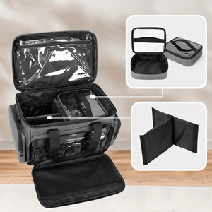 Large <b>Makeup</b> Bag Cosmetic Bag with Removable Dividers, Travel <b>Makeup</b> <b>Case</b> Holds Cosmetics and Hair Supplies - Product Image 5