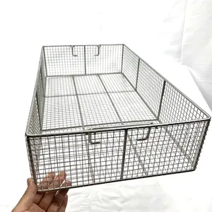 Customized Wholesale 304 Stainless Steel Disinfection Net Basket Stainless Steel Cleaning Net Basket