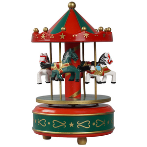 Caja de Música de Carrusel de Plástico de la Marca MELODY, Colorida, con Carrusel Giratorio y 4 Figuras de Caballos, para Regalo de Navidad - Product Image 1