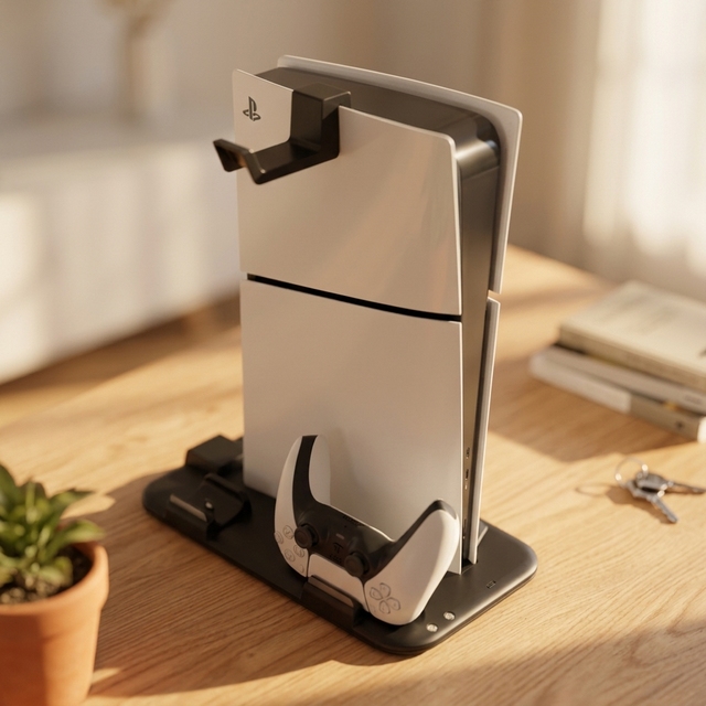 Factory Supply PS5 Slim Multifunctional Charging Dock with Cooling Fan Stand with RGB Light for PS5 Slim