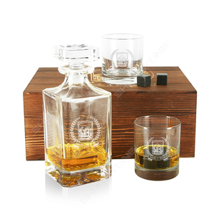 En stock, carafe à <span class=keywords><strong>whisky</strong></span> carrée en cristal et ensemble de verres à <span class=keywords><strong>whisky</strong></span> ronds avec pierres à <span class=keywords><strong>whisky</strong></span>, cadeau pour homme, fournisseur Shunstone - Product Image 5