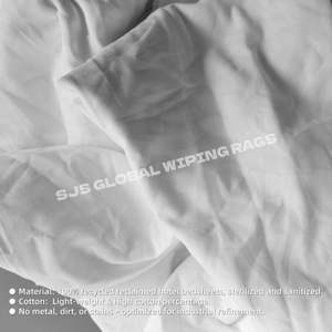 Trapos de Limpieza Lavados Múltiples Vezas, 100% Algodón Blanco, Trapos de Algodón de Color Blanco para Limpieza Industrial y Marina - Product Image 4