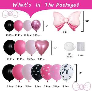 Negro Rosa onda punto tema ratón látex globo guirnalda arco Kit lazo rosa para niñas decoración de fiesta de cumpleaños - Product Image 5