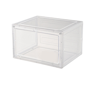 กล่องใส่รองเท้าพลาสติกแข็งสีดำใส6แพ็คดีไซน์ทันสมัยที่เก็บรองเท้าผ้าใบแบบพับเก็บได้สำหรับห้องนั่งเล่น - Product Image 3