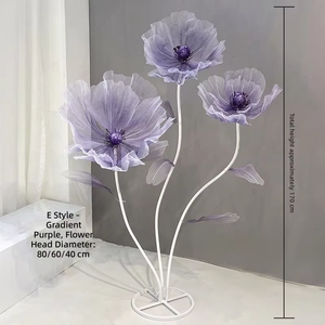 LED <b>Flower</b> Floor Lamp Artificial Peony Translucent Pure White Lighted Wedding Hotel Stage Event Standing Decor 170cm - Product Image 1