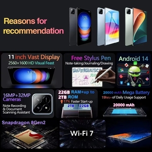 2025 Phiên Bản Toàn Cầu Cho Pad 7S Pro Snapdragon 8Gen2 <span class=keywords><strong>Android</strong></span> 14 11-Inch HD <span class=keywords><strong>Tablet</strong></span> PC Với 22GB + 2TB 5G Dual Sim Wifi - Product Image 3