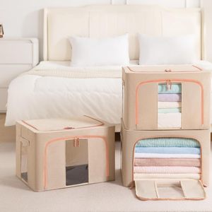 Scatola Pieghevole da 100L per Vestiti, Ecologica e Resistente, Organizer Moderno per Armadio, per Indumenti Stagionali e Biancheria da Letto, Salvaspazio - Product Image 6