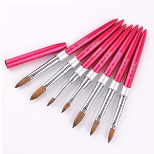 Pinceau à ongles en acrylique Kolinsky rose, taille 8 10 12 14 16, poils purs, pinceau professionnel pour la peinture d'art sur ongles - Product Image 3