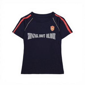 T-shirt de <span class=keywords><strong>football</strong></span> unisexe personnalisé de haute qualité en gros, design numérique de lettres, polyester/coton, manches courtes, séchage rapide - Product Image 5