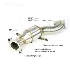 HOTWAVE 3.5" SS high flow cat downpipe For Chevrolet Camaro 2016-2019 2.0T Turbo downpipe full exhaust system