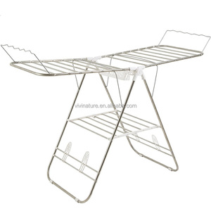 Séchoir à <span class=keywords><strong>linge</strong></span> portable à aile pliante pour l'extérieur et la maison pour sèche-serviettes avec <span class=keywords><strong>barre</strong></span> de suspension - Product Image 2