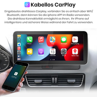 Autoradio Junsun avec CarPlay et Android Auto sans fil pour Audi Q5 2009-2017, GPS multimédia 2din pour Audi Q5 2015 2016