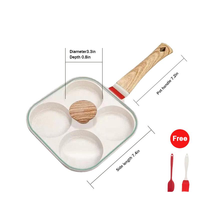 Poêle à œufs carrée antiadhésive 4 trous, tendance 2026, universelle pour cuisinière à induction, grande profondeur, pour petit-déjeuner