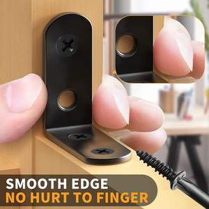 Support d'angle à 90 degrés Support en L en acier inoxydable pour étagères Petit support à angle droit noir pour meubles - Product Image 3