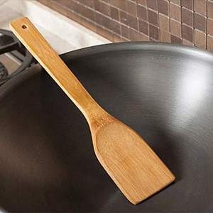 Ensemble d'ustensiles de cuisine en bambou antiadhésifs : cuillère ajourée, spatule et pince de cuisine – Vente en gros - Product Image 5