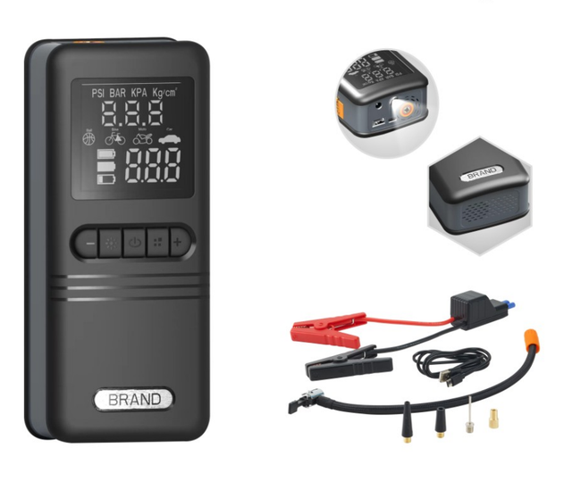 Double Screen Portable LED Jumper Starter Emergency Power Bank Car Air Compressor Inflator Quick Supply Tool Phone Power Bank