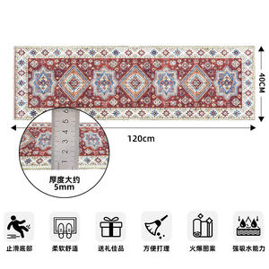 Tapis de chevet lavable Tpr 23dfr0021 en fibre de polyester antidérapant pour la maison, la chambre à coucher, le salon, la cuisine, design carré - Product Image 4