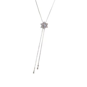 Snowflake Necklace With Pull Out Design Silver Gold Color For Women Fashion Sweater Chain - Product Image 5