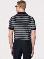 Cardigan fin de style vintage pour homme, pull polo tricoté rayé à boutons, idéal pour les vacances à la plage, les voyages et les soirées