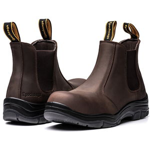<span class=keywords><strong>Scarpe</strong></span> <span class=keywords><strong>Antinfortunistiche</strong></span> da Lavoro Chelsea in Vera Pelle con Punta in Fibra di Vetro Composita per Uomo e Donna - Product Image 1
