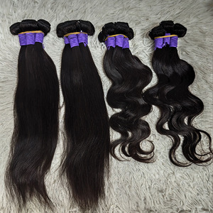 Letsfly 8A ผมตรงและผมลอนแบบ Body Wave ขนาด 12-24 นิ้ว แบบเย็บสองชั้นด้วยเครื่องจักร ชุดผมต่อ 100% ผมแท้ น้ำหนัก 50 กรัมต่อชุด - Product Image 1
