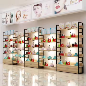 Vitrina Exhibidora de Cosméticos Personalizada <span class=keywords><strong>para</strong></span> Muebles de Tienda Minorista con Estantes de Pared de Supermercado, Material de Madera y Metal - Product Image 4