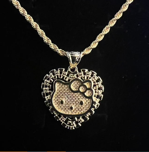 直销不锈钢镀金卡通吊坠项链时尚链条字母图案儿童时尚首饰 - Product Image 1