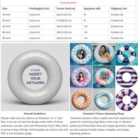 Bouée de piscine gonflable en PVC multi-tailles, pliable, en forme de requin, de sirène ou de donut, pour enfants, écologique