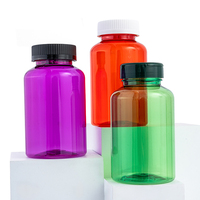 Bouteille de complément alimentaire en plastique PET avec bouchon à vis en PET durable, plusieurs volumes au choix