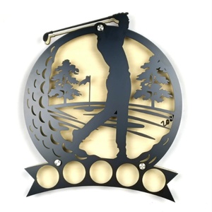 Support mural métallique pour balles de golf, design élégant, accès facile, présentoir et support de rangement - Product Image 2